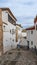 Granada, Spain, February 14, 2024. Street and buildings in the Albaicin neighborhood, in Granada.