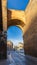 Granada, Spain, February 7, 2024. Elvira Gate in the Albaicin neighborhood in Granada, Spain