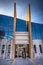 Granada, Spain. October 18th, 2020. Facade of the main entrance to the Science Museum. Vertical shot