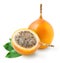 Granadilla or grenadia passion fruit isolated