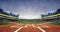 Grand baseball stadium field diamond daylight view