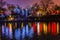 Grand Canal Buildings NIght Reflection Hangzhou Zhejiang China