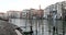 Grand Canal and docks in Venice, clear sky in summer in Italy