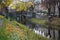 Grand Canal in Dublin, Ireland on an autumn day