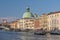 Grand Canal and the green dome of the church San Simeon Piccolo, Venice, Italy