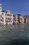 Grand Canal, historic decorative tenement houses, floating boats, Venice, Italy
