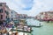 Grand Canal lifestyle from Rialto Bridge, Venice, Italy.