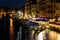 Grand Canal at night in Venice. It is a famous tourist attraction of Venice