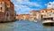 Grand canal panoramic view Venice Italy architecture.