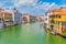 Grand Canal with a single boat in Venice