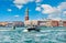 Grand Canal St Mark`s Campanile Venice Italy