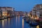 Grand Canal in Venice illuminated in the evening in Italy