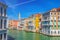 Grand Canal waterway in Venice historical city centre with Palazzo Civran palace