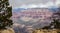 Grand Canyon, Arizona, USA. Overlook of the red rocks, cloudy sky background