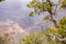 Grand Canyon, Arizona, USA. Overlook of the red rocks, cloudy sky background