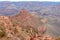 Grand Canyon - Close up focused view on Utah agave with aerial overlook on rock formation O\\\'Neill Butte , Arizona, USA