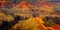 Grand canyon landscape detail view with dark contrast and colour