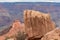 Grand Canyon - Massive rock formation with panoramic view of O Neill Butte seen from South Kaibab hiking , Arizona, USA