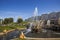 The Grand cascade fountains and Samson fountain in Peterhof on a Sunny summer day, Saint-Petersburg