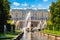 Grand Cascade of Peterhof Palace, Samson fountain and fountain alley, Saint Petersburg, Russia