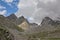 Grand Casse and surrounding mountains in the clouds, France