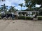 Grand Cayman tour bus boat parked at beach