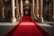 Grand entrance Opulent hotel flaunts a vibrant red carpet for guests