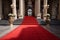 Grand entrance Opulent hotel flaunts a vibrant red carpet for guests