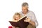 Grand-father read to his grand-child