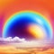 grand glow in the sky above the clouds, abstract, surreal, fabulous, stylized, vibrant colors, ai generated