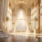 Grand Hall with Luxurious Drapes in Realistic Art Style