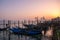 Grand Ð¡hannel with gondolas at sunset, Venice, Italy.