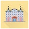 Grand Hotel building flat design vector illustration