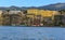 Grand hotels perched atop the vertical cliffs of Sorrento, Italy overlooking the Gulf of Naples