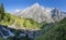 The Grand Jorasses massif from Val Ferret valley in Italy - Trekking Mont Blanc