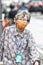 grand mother mask in street jakarta indonesia