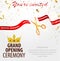 Grand opening banner cutting ribbon card