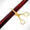Grand Opening design template with ribbon and scissors. Grand open ribbon cut concept isolated.