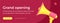 Grand opening festive ceremony bullhorn promo public advertising social media banner 3d icon vector