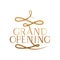 Grand opening label isolated icon