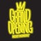 Grand Opening Lettering Type Design Message Glow Light Vector Graphic