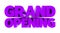 GRAND OPENING purple word on white background illustration 3D rendering