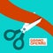 Grand Opening. Scissors Cutting Ribbon