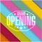 grand opening sign stamp color lines background