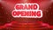 Grand Opening Text Animation Stage Podium Confetti Loop Animation