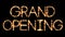 Grand Opening Text Sparkler Glitter Sparks Firework Loop Animation