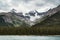 Grand Panorama of Surrounding Peaks at Maligne Lake, Jasper National Park.