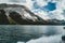 Grand Panorama of Surrounding Peaks at Maligne Lake, Jasper National Park.