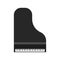 Grand piano black vector icon top view. Art symbol music keyboard symphonic furniture. Above classical equipment instrument