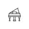 Grand piano front view line icon